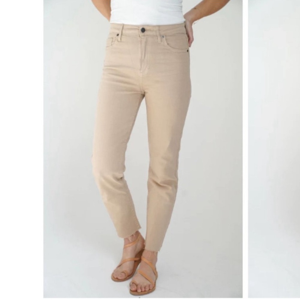 Carly Jean Los Angeles Women's Tan Chrissy High Rise Straight Stretch Denim 29